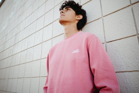 Faded Embroidered Calle Crew - Pink