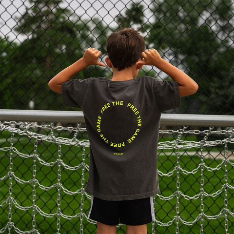 Faded 'Round Ball' Youth Tee - Charcoal