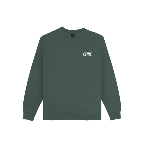 Faded Embroidered Calle Crew - Green