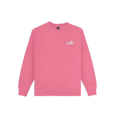 Faded Embroidered Calle Crew - Pink