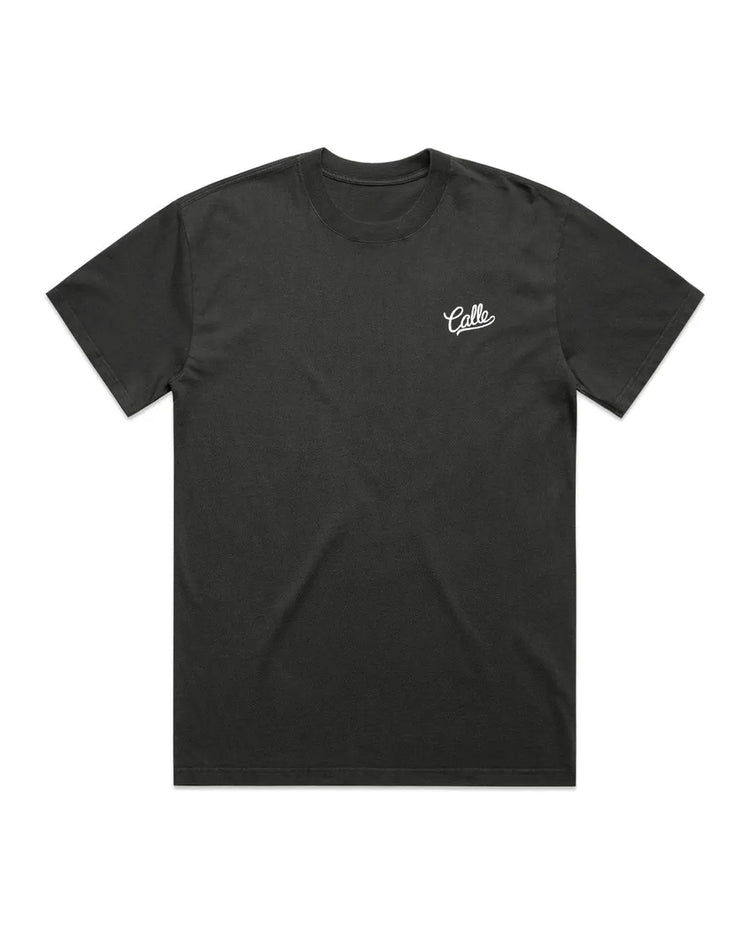 Pepper relaxed heavyweight embroidered tee in garment-dyed cotton – Calle Signature Collection