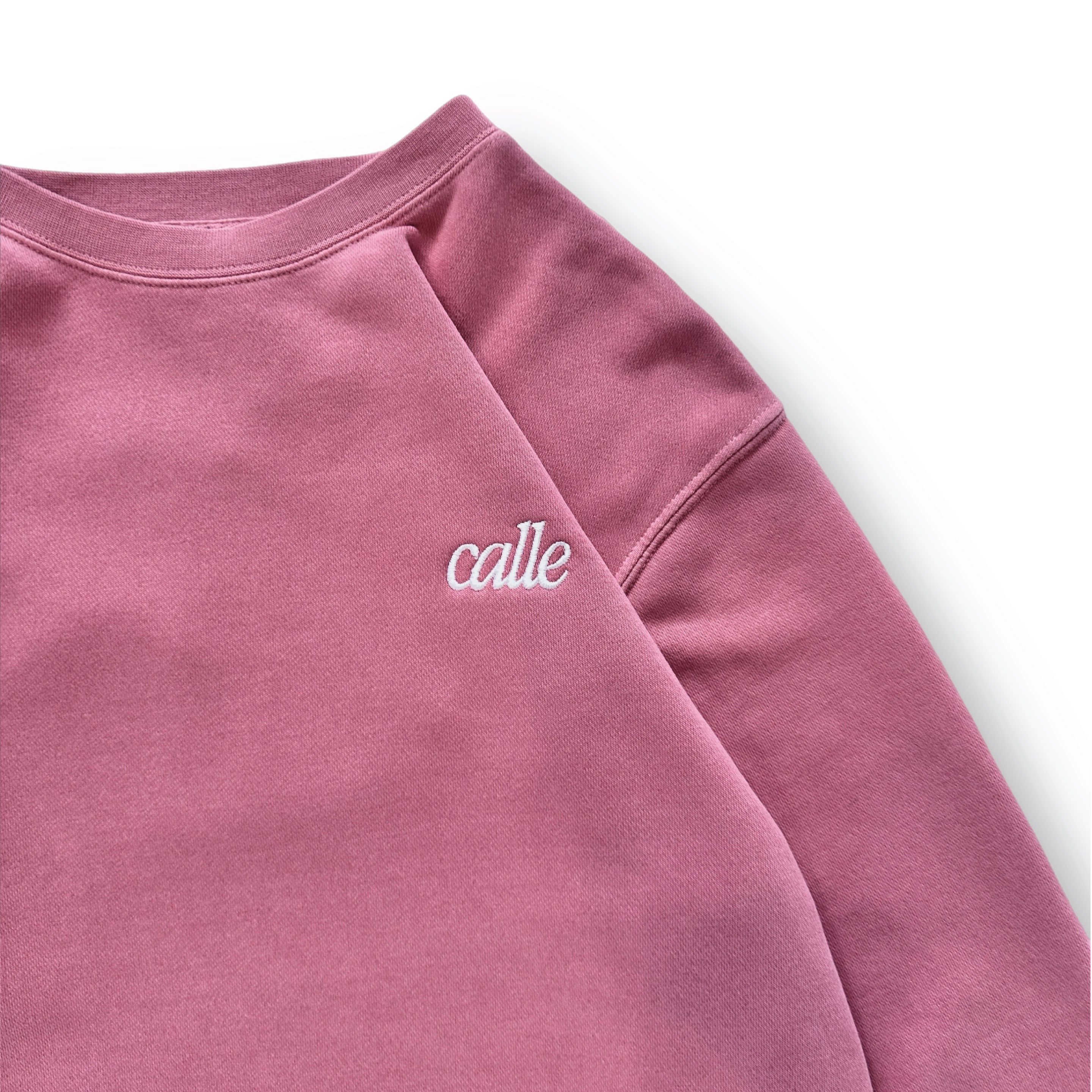 Faded Embroidered Calle Crew - Pink