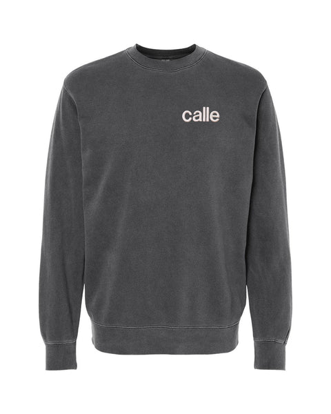 Embroidered Calle Crewneck (Charcoal)
