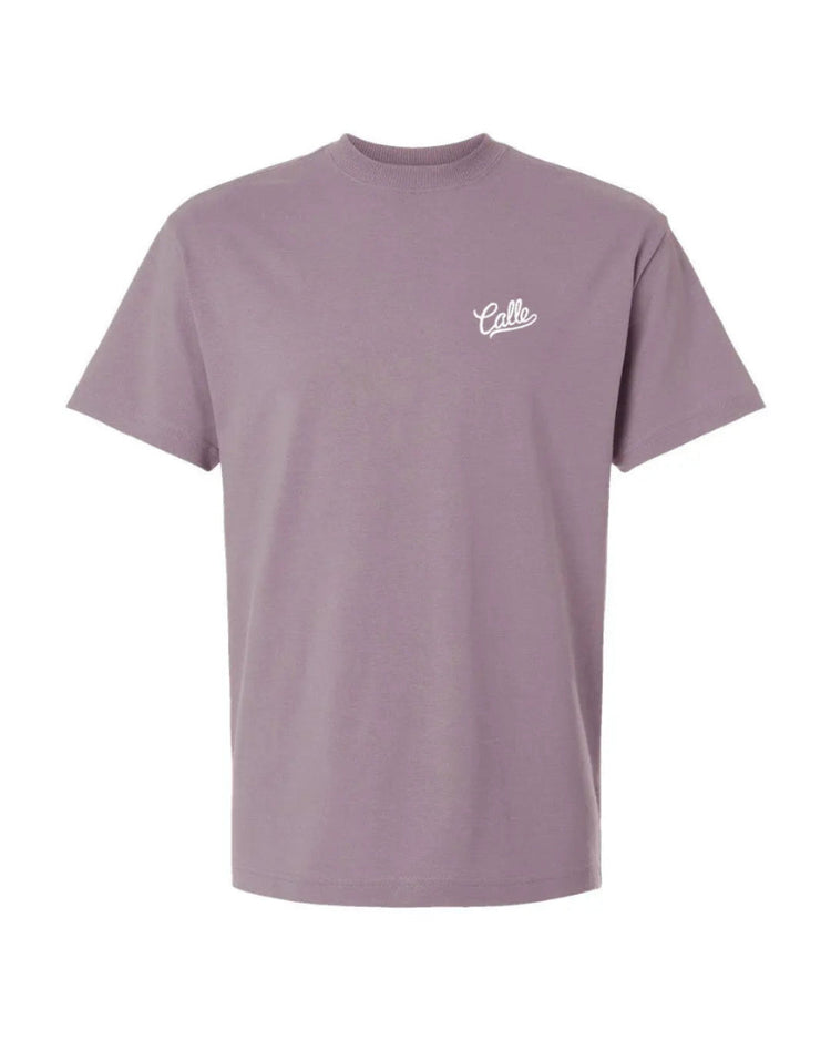 Lilac oversized heavyweight embroidered tee – Calle Signature Collection