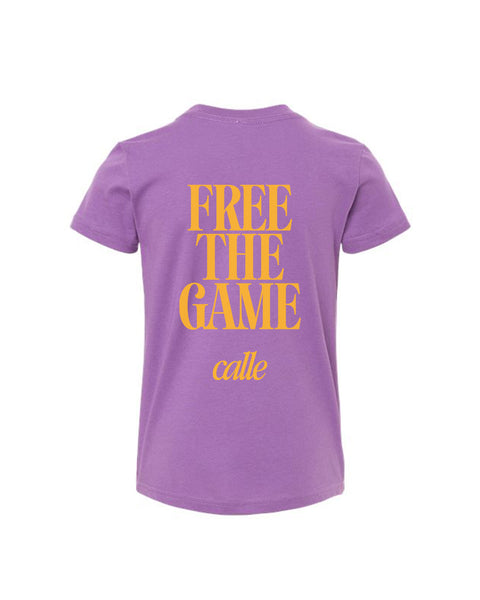Free The Game Purple Youth Tee