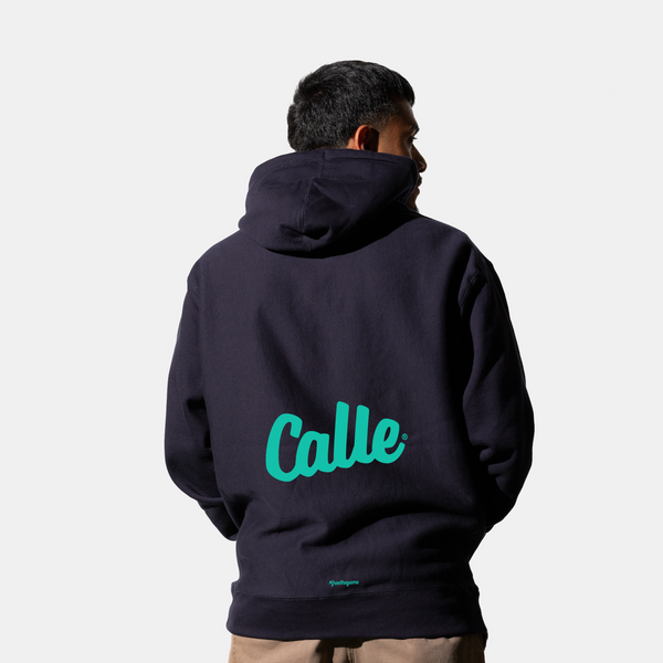 Navy Script Hoodie